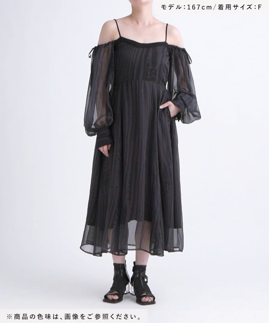 ワンピース yuukm様 ZW COLLECTION ドット柄ロングワンピース - ブラック/ホワイト