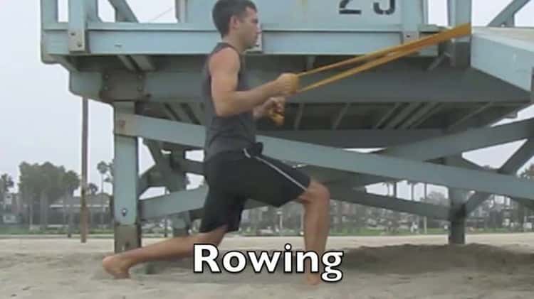 Rowing with a online resistance band