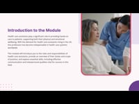 Module 01: Introduction to Health Care Assistant Role