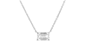 1.00 Carat Emerald-Cut Lab-Grown Diamond Necklace in 14kt White Gold
