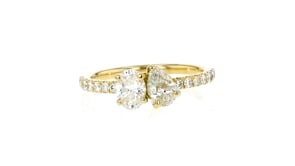 1.25 ct. t.w. Lab-Grown Diamond Toi et Moi Ring in 14kt Yellow Gold