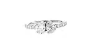 1.25 ct. t.w. Lab-Grown Diamond Toi et Moi Ring in 14kt White Gold
