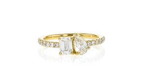 1.25 ct. t.w. Lab-Grown Diamond Toi et Moi Ring in 14kt Yellow Gold