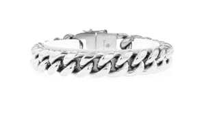 Mens Stainless Steel Cuban-Link Bracelet