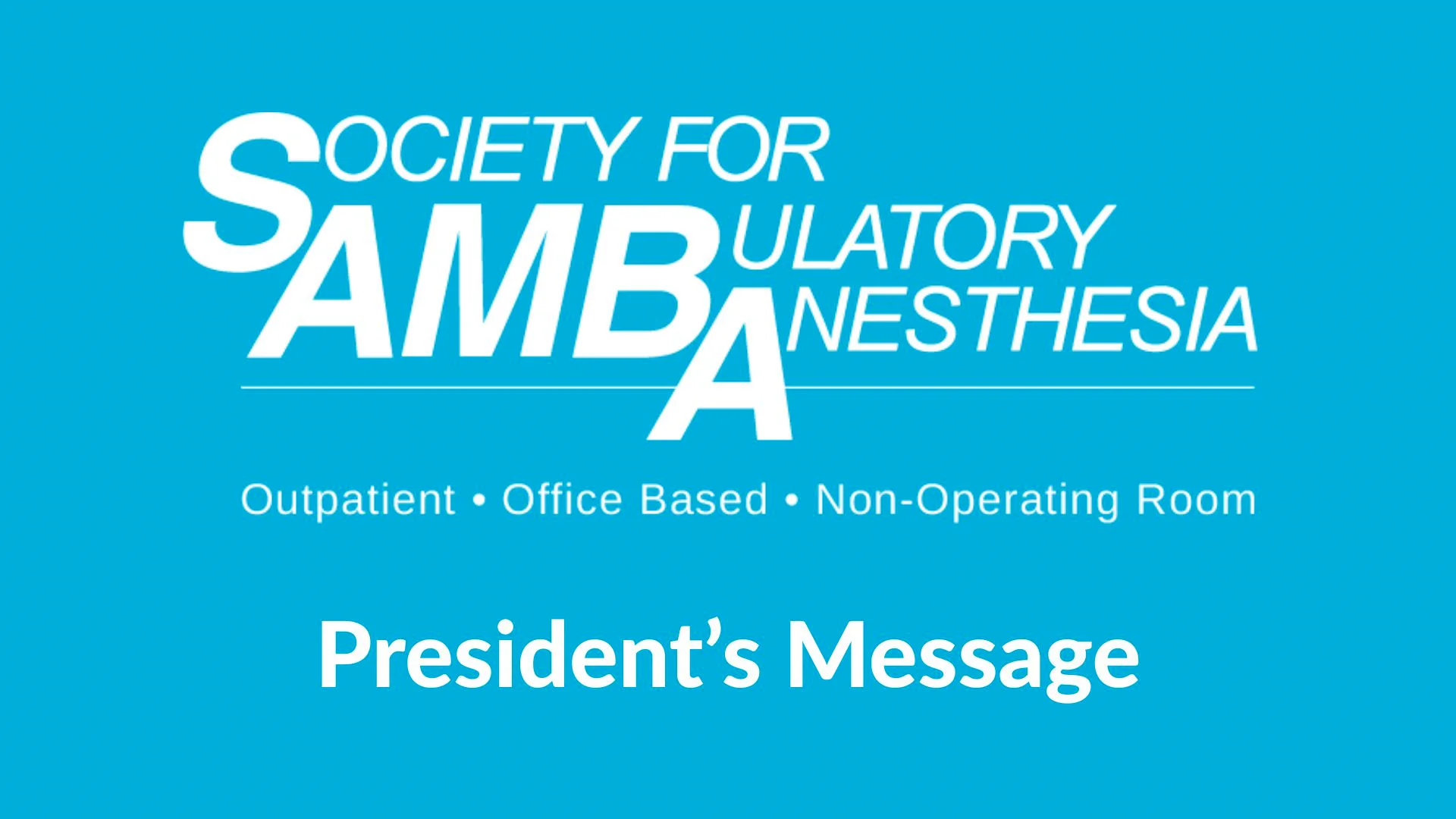 Message from the President