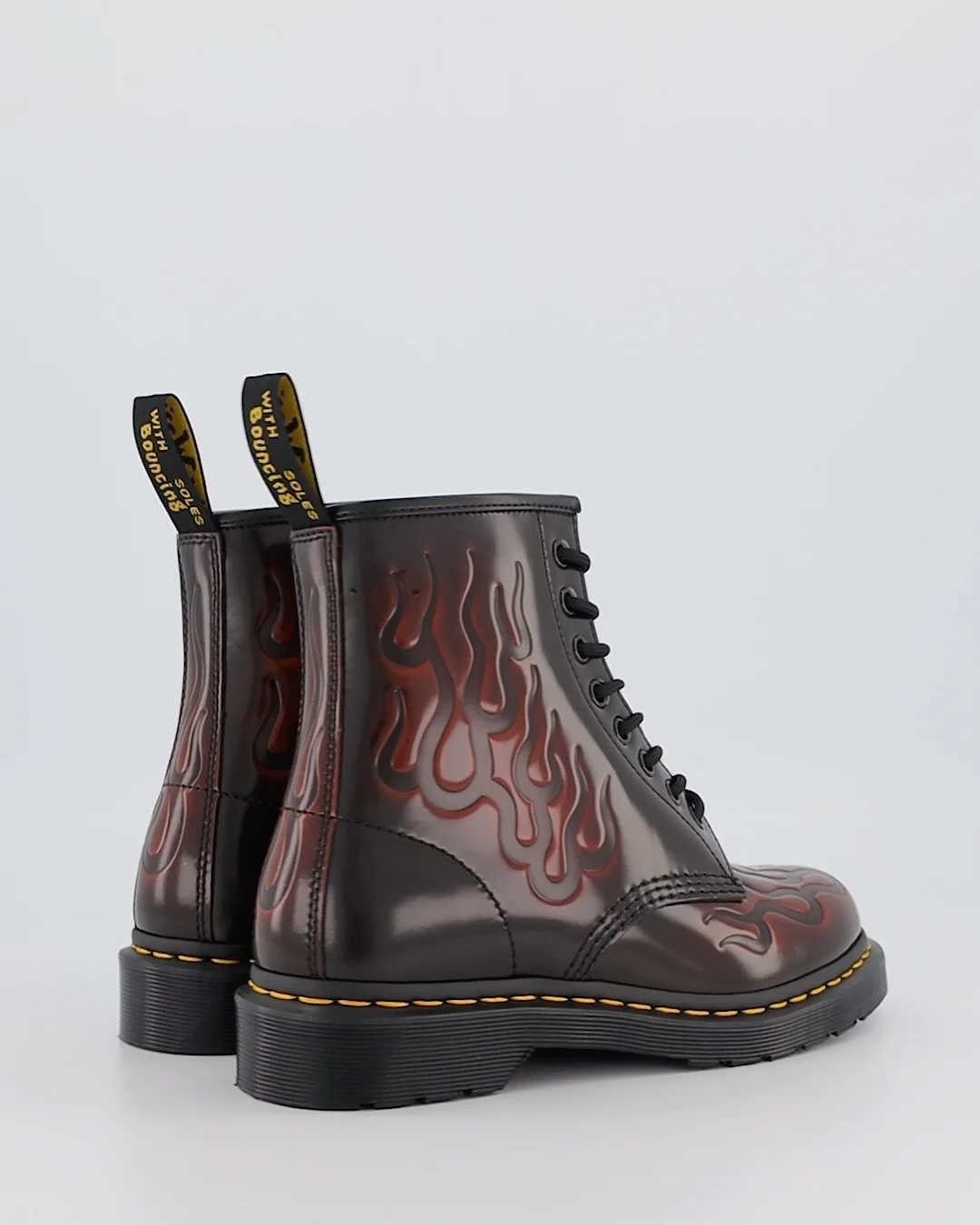 Shop Dr Martens 1460 Inferno Lace-Up Leather Boots in Red