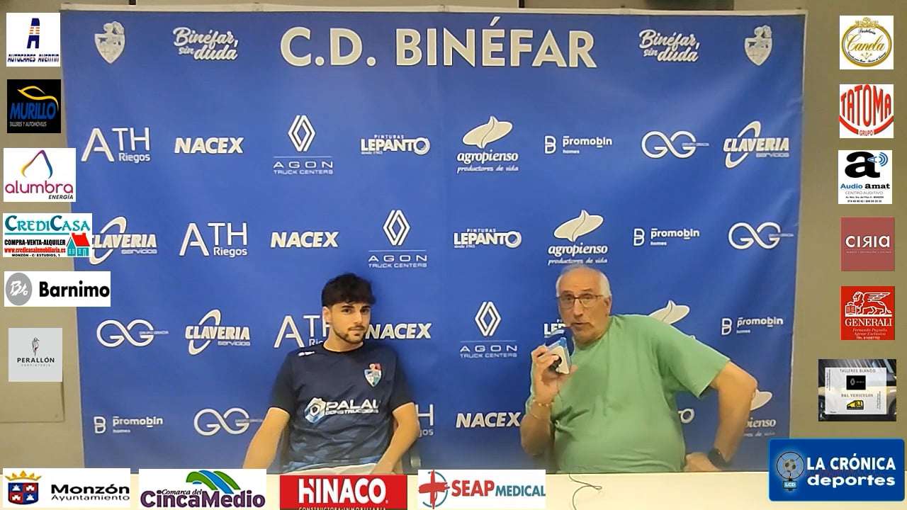 FINAL PLAY OFF DE ASCENSO A 2ª RFEF ( PREVIA PARTIDO VUELTA ) AT.MONZÓN ALUMBRA-CD BINEFAR   VICEN  TORRES ( JUGADOR BINEFAR )