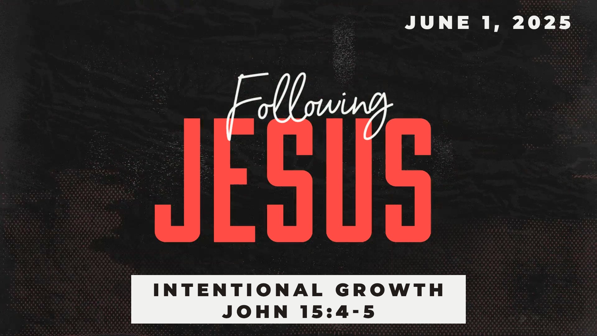 June 1, 2025 - Following Jesus: Intentional Growth - John 15:4-5