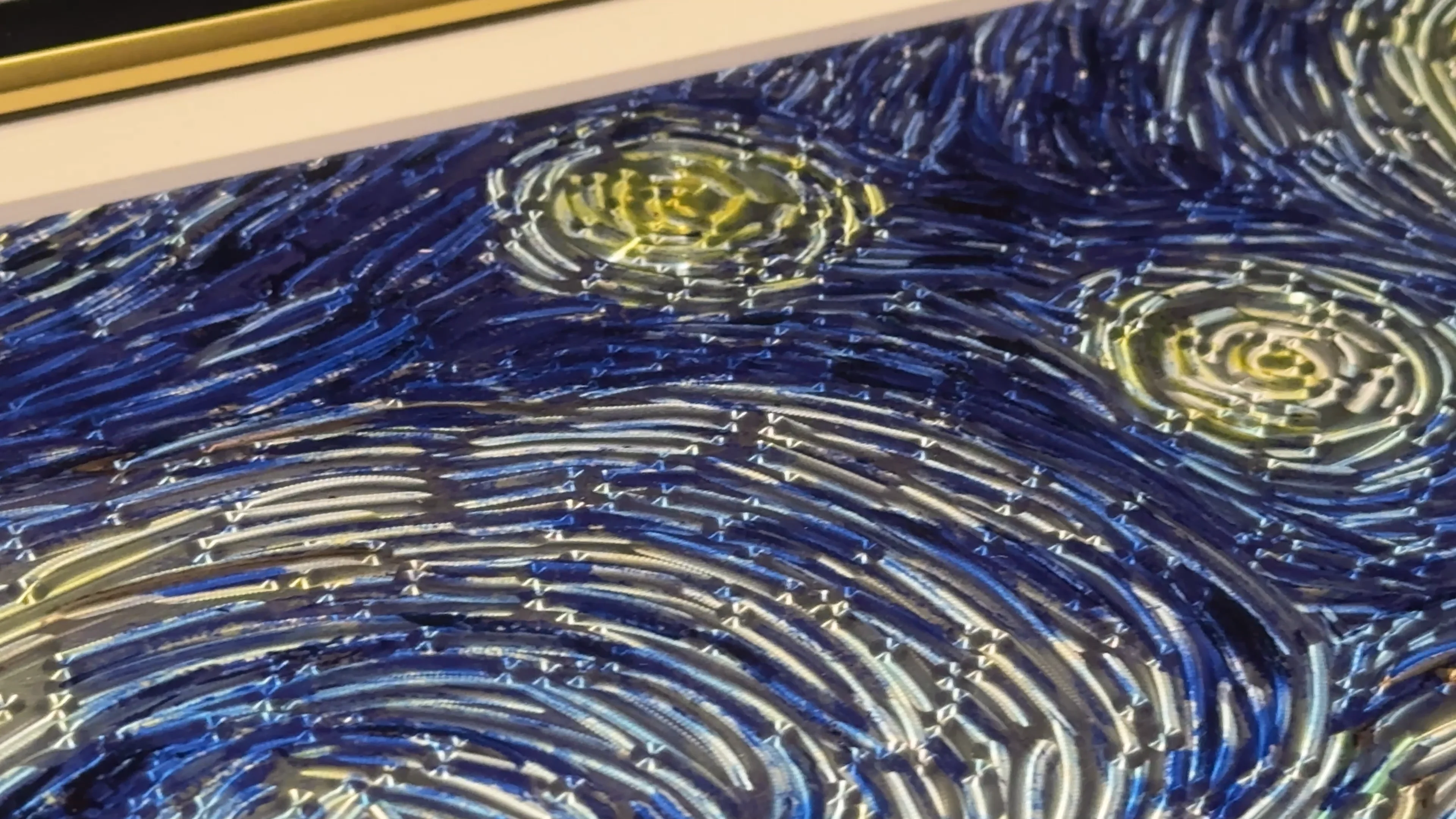 金属 絵画 ｜ スピンアート 《ゴッホ 星月夜》 | MIHIKARI