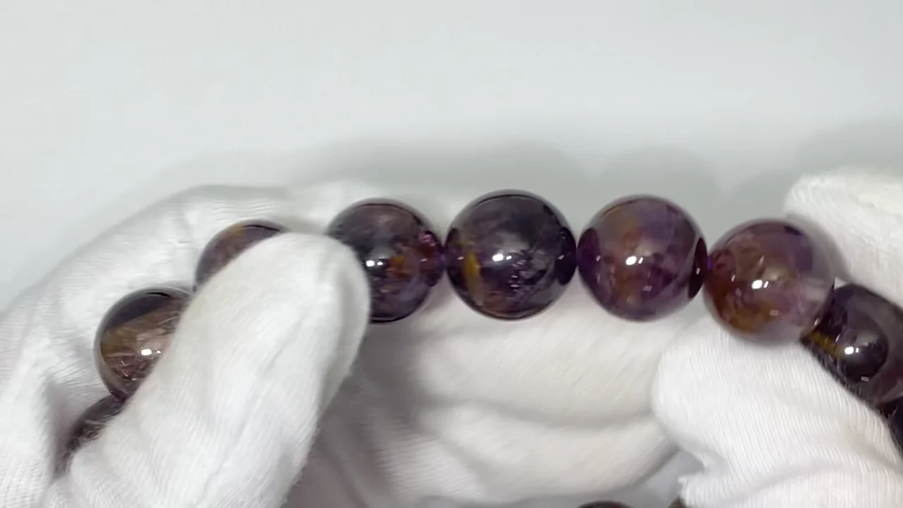 希少❗️アメジスト カコクセナイトカルサイト共生☆パワーストーン財運 原石A137 希少❗️アメジスト カコクセナイトカルサイト共生