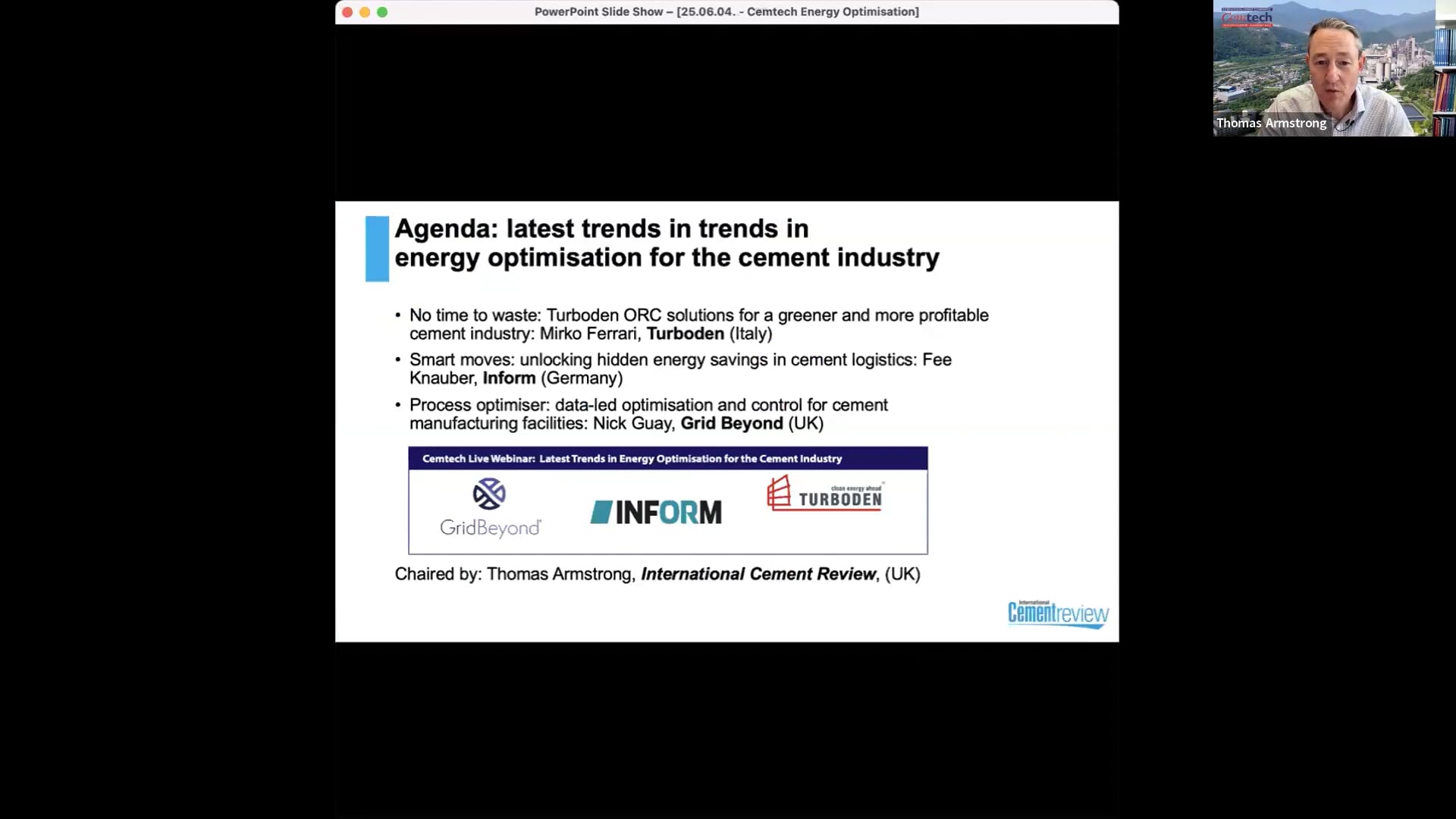 Cemtech Live Webinar: Latest Trends in Energy Optimisation for the Cement Industry