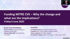 SASIG Webinar - Funding MITRE CVE – Why the change and what are the implications? 2025-06-06 10:00:04
