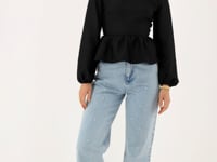 Zwarte top peplum (Santje)MJ13797_1