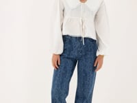 Denim broek slangen print (Santje)MJ13888_1