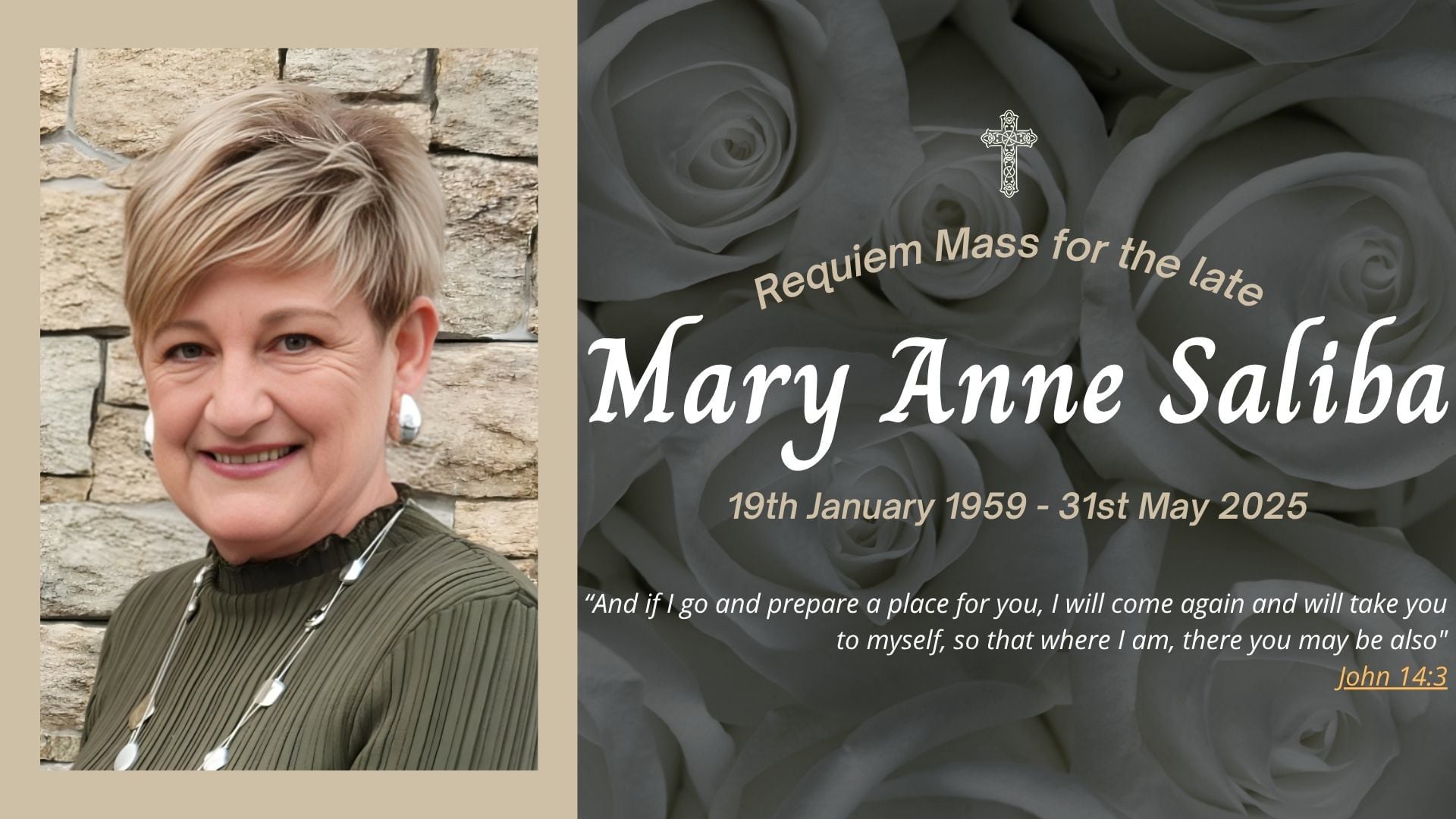 Funeral livestream of the late Mary Anne Saliba