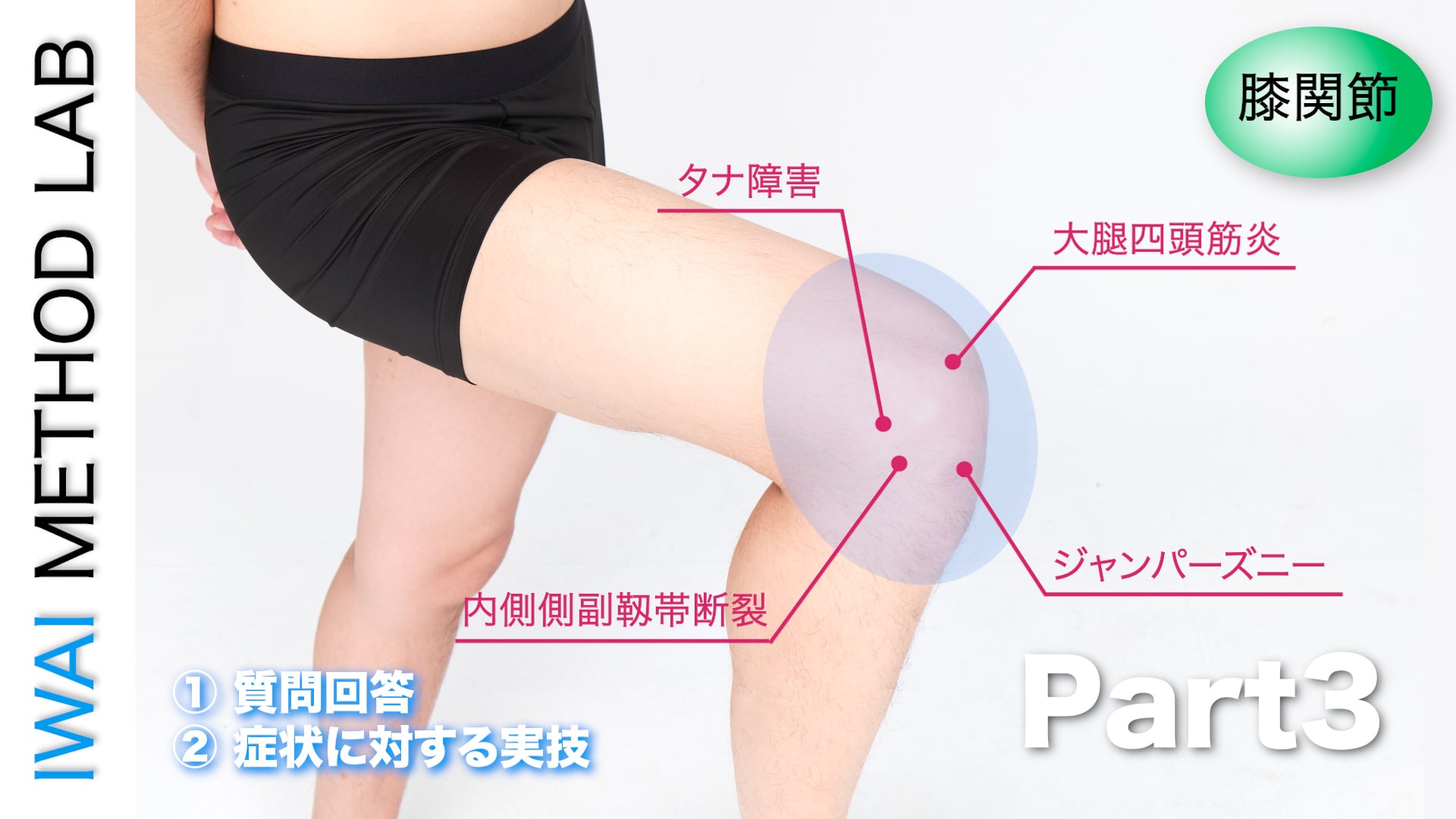 オンライン実技講習：アスリートが抱える膝障害を中心に膝痛症状別テクニック Part.3
