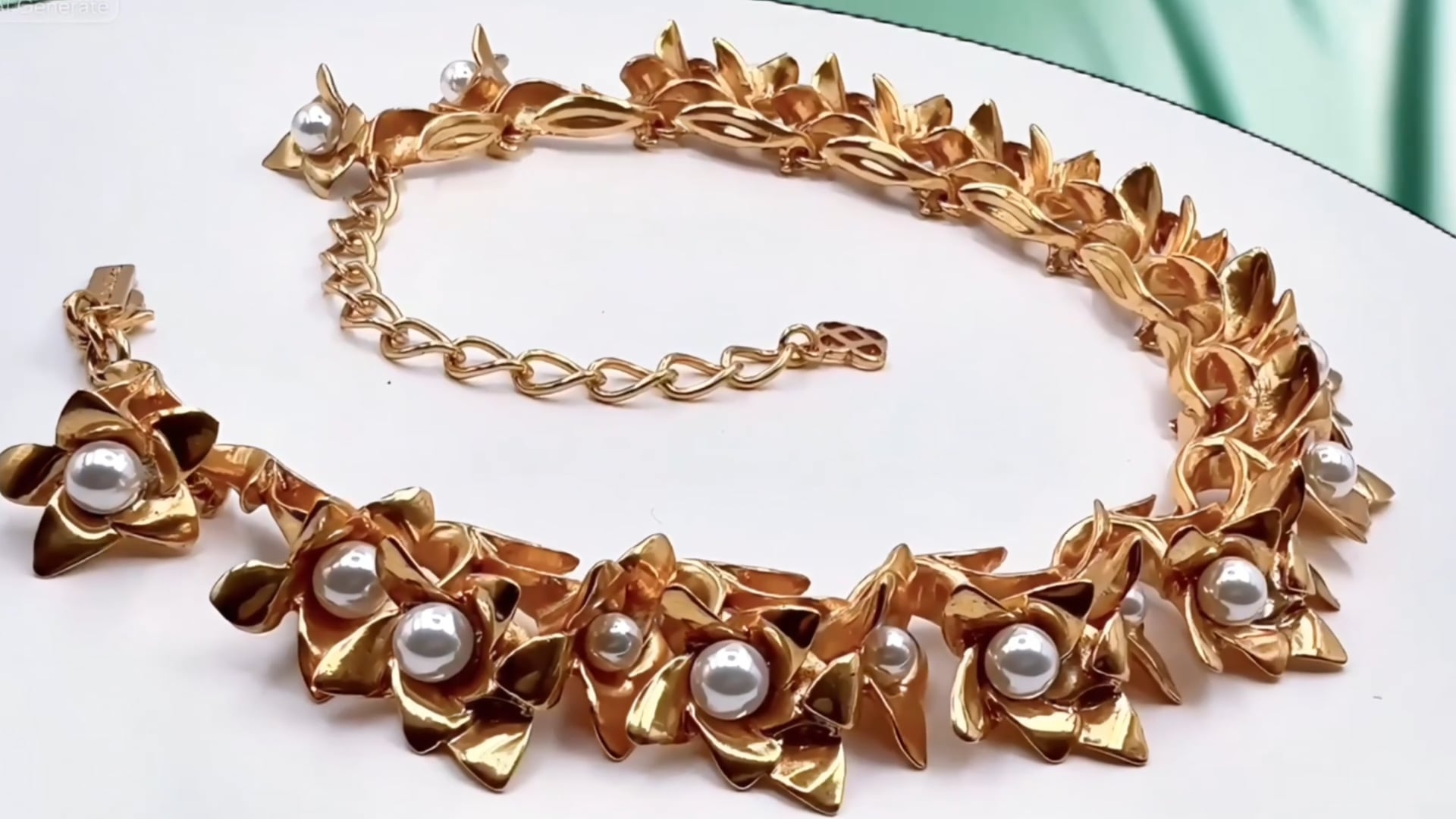 Collier Ras Du Cou Oscar De La Renta - Motif Épis De Blé Avec Cristaux Transparents - Plaqué Or Jaune - Neuf Sans Emballage