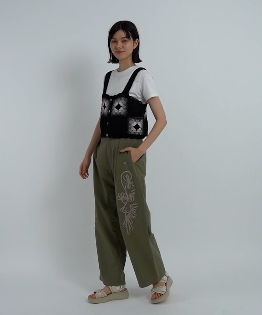 クラフトコード刺繍パンツ（その他パンツ）｜niko and