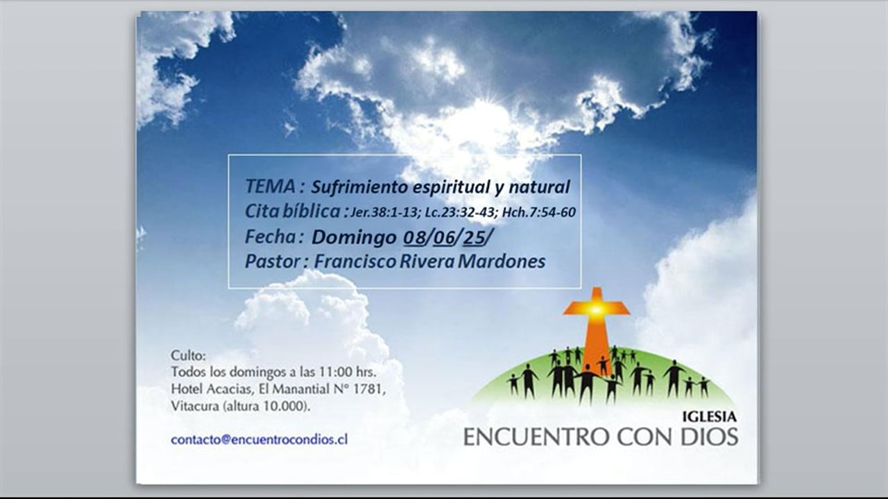 Sufrimiento espiritual y natural. Pastor Francisco J. Rivera Mardones.