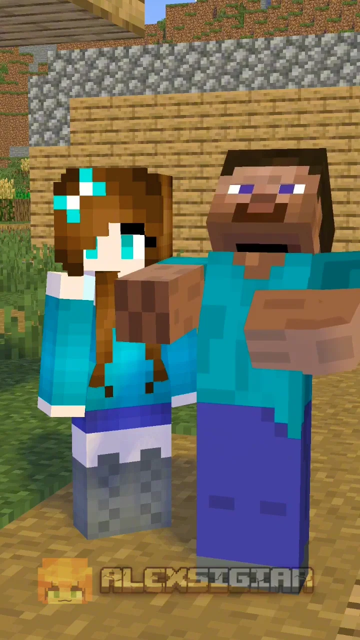 Unfortunate Alex hypnotized zombie girl - minecraft animation