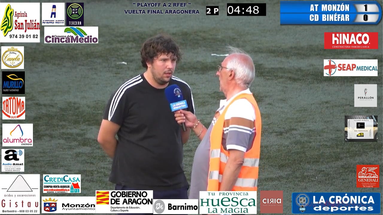 LUIS  ARCAS ( Entrenador CD Binéfar )  At.Monzón Alumbra 1-0 CD Binéfar / FINAL ARAGONESA  PLAY OFF ASCENSO A 2ª RFEF ( VUELTA )