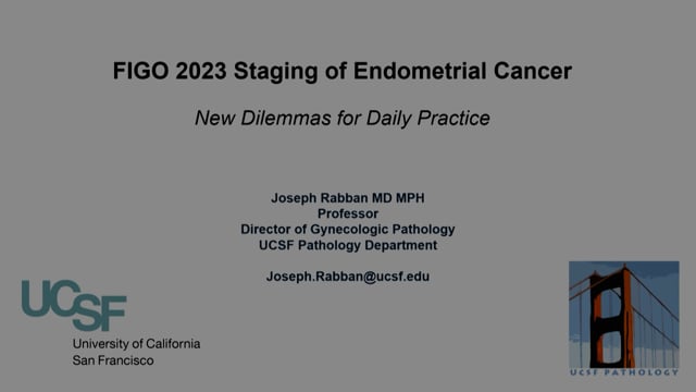 Practical dilemmas in applying the FIGO 2023 endometrial cancer staging system in daily cases, Prof Joe Rabban