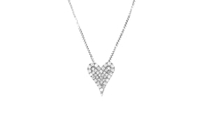 .20 ct. t.w. Pave Diamond Heart Necklace in Sterling Silver