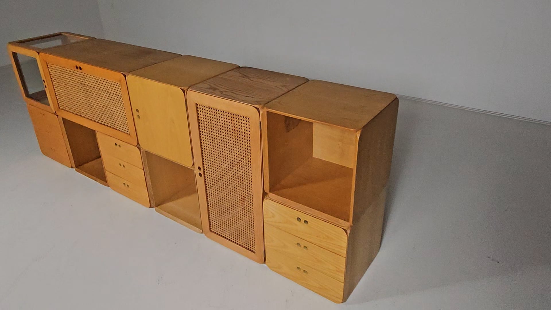 高級書棚　民藝家具 Venture Horizon Project Center Desk with 2 Bookcase Sides