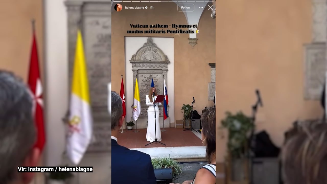 Helena Blagne v Rimu navdušila z vatikansko himno
