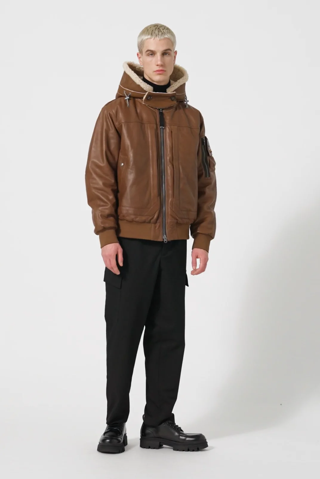 【PELLICULE】 mat leather taste jk Nicky Jacket - Vegan Leather :: Brown – M.M.LaFleur