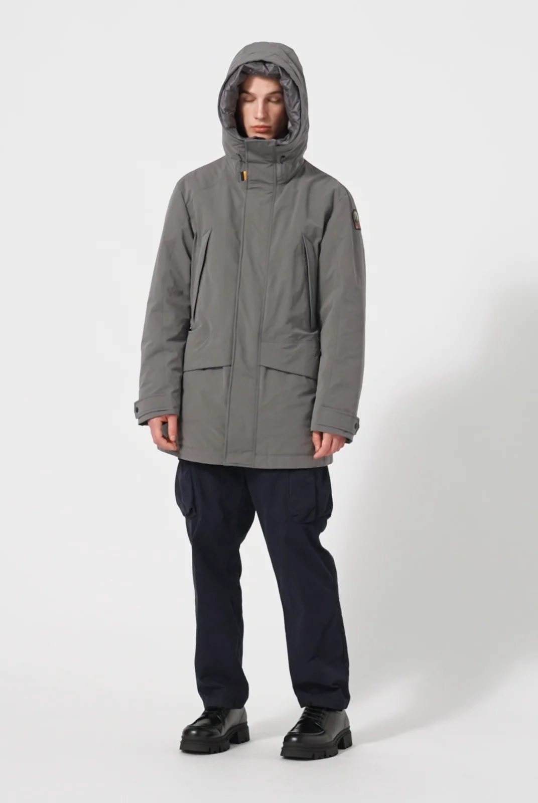 EFREM - HOODED LONG JACKET PEWTER | Parajumpers®