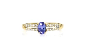.40 Carat Tanzanite Ring with .16 ct. t.w. Diamonds in 14kt Yellow Gold