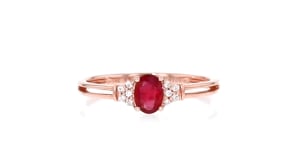.40 Carat Ruby Ring with Diamonds in 14kt Rose Gold