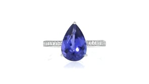 3.00 Carat Tanzanite Ring with .13 ct. t.w. Diamonds in 18kt White Gold