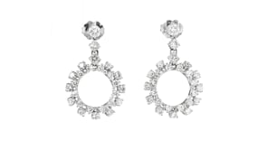 C. 1990 Vintage 1.00 ct. t.w. Diamond Circle Drop Earrings in 14kt White Gold