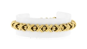C. 1990 Vintage Tiffany Jewelry 18kt Yellow Gold X-Link Bracelet
