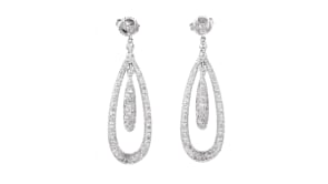 C. 2000 Vintage .75 ct. t.w. Diamond Teardrop Earrings in 18kt White Gold