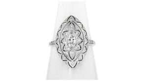 C. 1990 Vintage .70 ct. t.w. Diamond Filigree Ring in 18kt White Gold