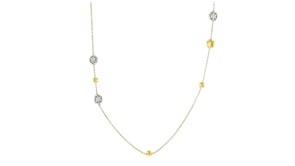 C. 1990 Vintage .75 ct. t.w. Diamond Station Necklace in 18kt Two-Tone Gold