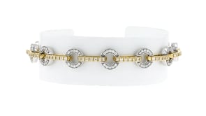 C. 1990 Vintage 2.00 ct. t.w. Diamond Link Bracelet in 14kt Two-Tone Gold