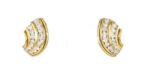 C. 1980 Vintage 2.00 ct. t.w. Diamond Curve Earrings in 14kt Yellow Gold