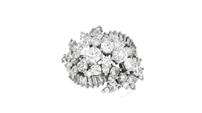 C. 1990 Vintage 3.30 ct. t.w. Diamond Cluster Ring in Platinum