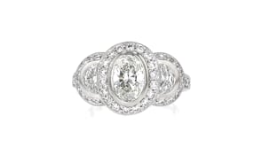 C. 1990 Vintage 2.50 ct. t.w. Diamond Three-Stone Ring in Platinum