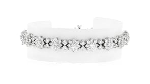 C. 1980 Vintage 7.20 ct. t.w. Diamond Floral Bracelet in 18kt White Gold