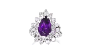 C. 2000 Vintage 2.75 Carat Amethyst and 1.50 ct. t.w. Diamond Cocktail Ring in 14kt White Gold