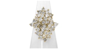 C. 2000 Vintage 3.60 ct. t.w. Diamond Cluster Ring in 14kt Yellow Gold