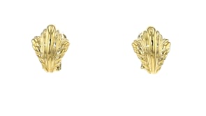 C. 1980 Vintage 18kt Yellow Gold Ridged Earrings
