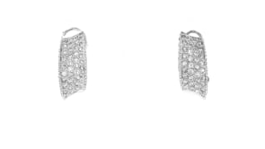 C. 1990 Vintage 1.86 ct. t.w. Diamond Curved Earrings in 18kt White Gold