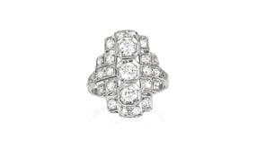 C. 2000 Vintage .95 ct. t.w. Diamond Geometric Ring in Platinum