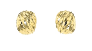 C. 1980 Vintage 18kt Yellow Gold Ridged Earrings